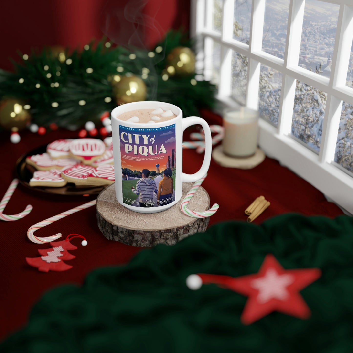 White Ceramic Mug - Piqua