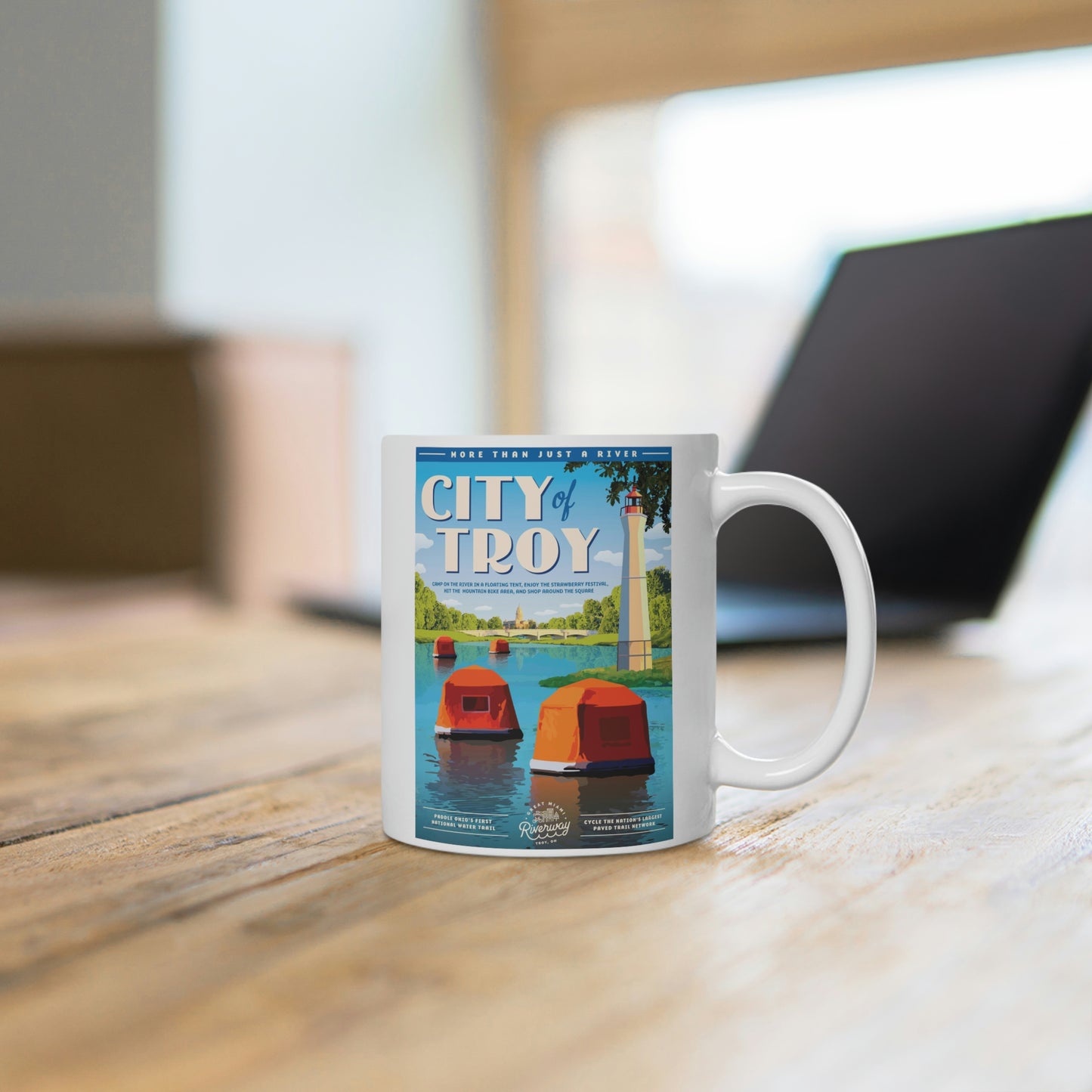 White Ceramic Mug - Troy