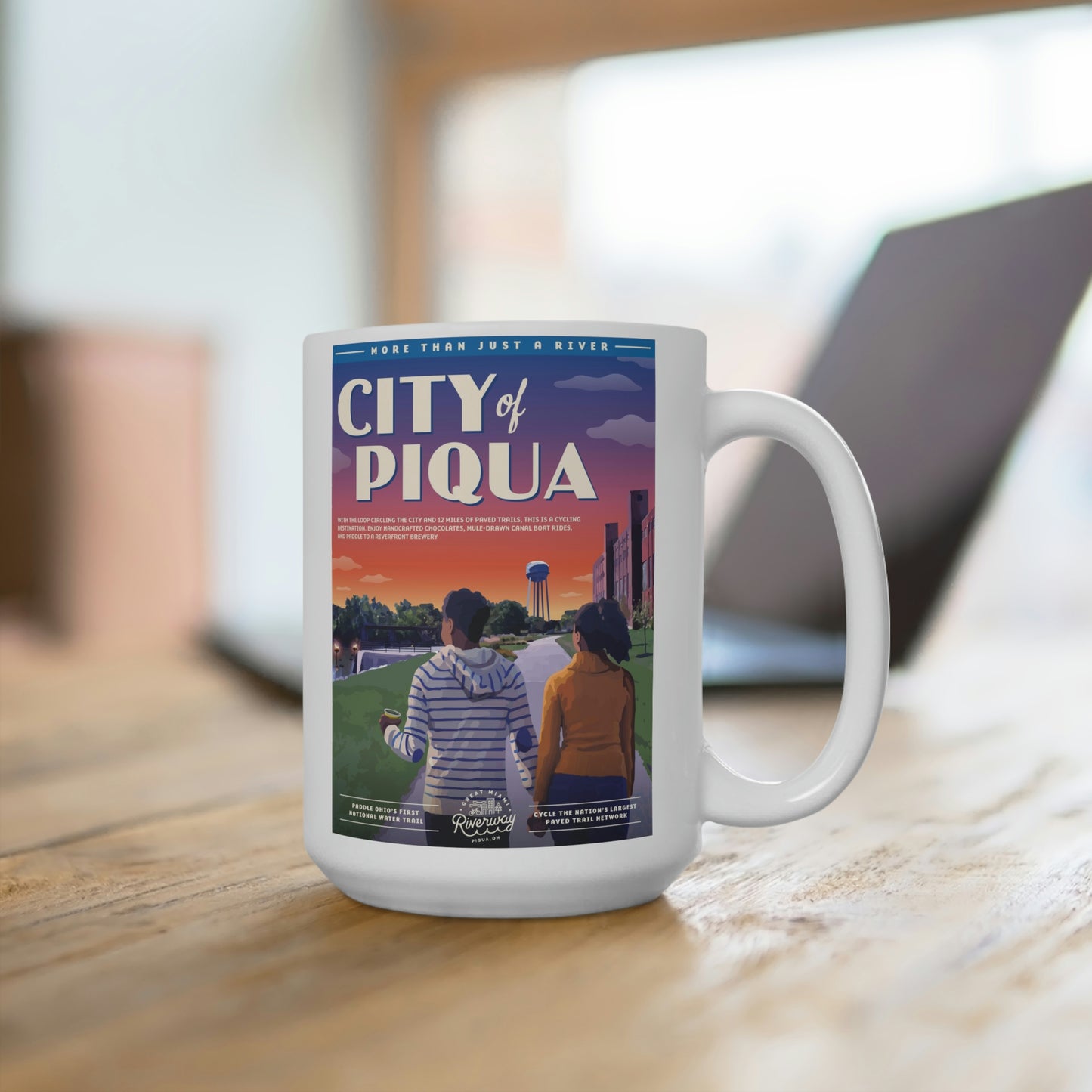 White Ceramic Mug - Piqua