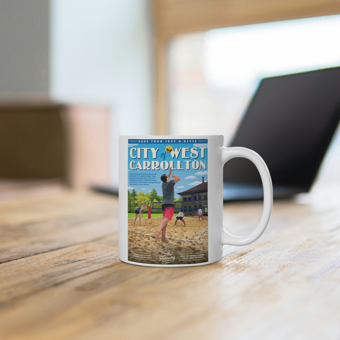 White Ceramic Mug - West Carrollton