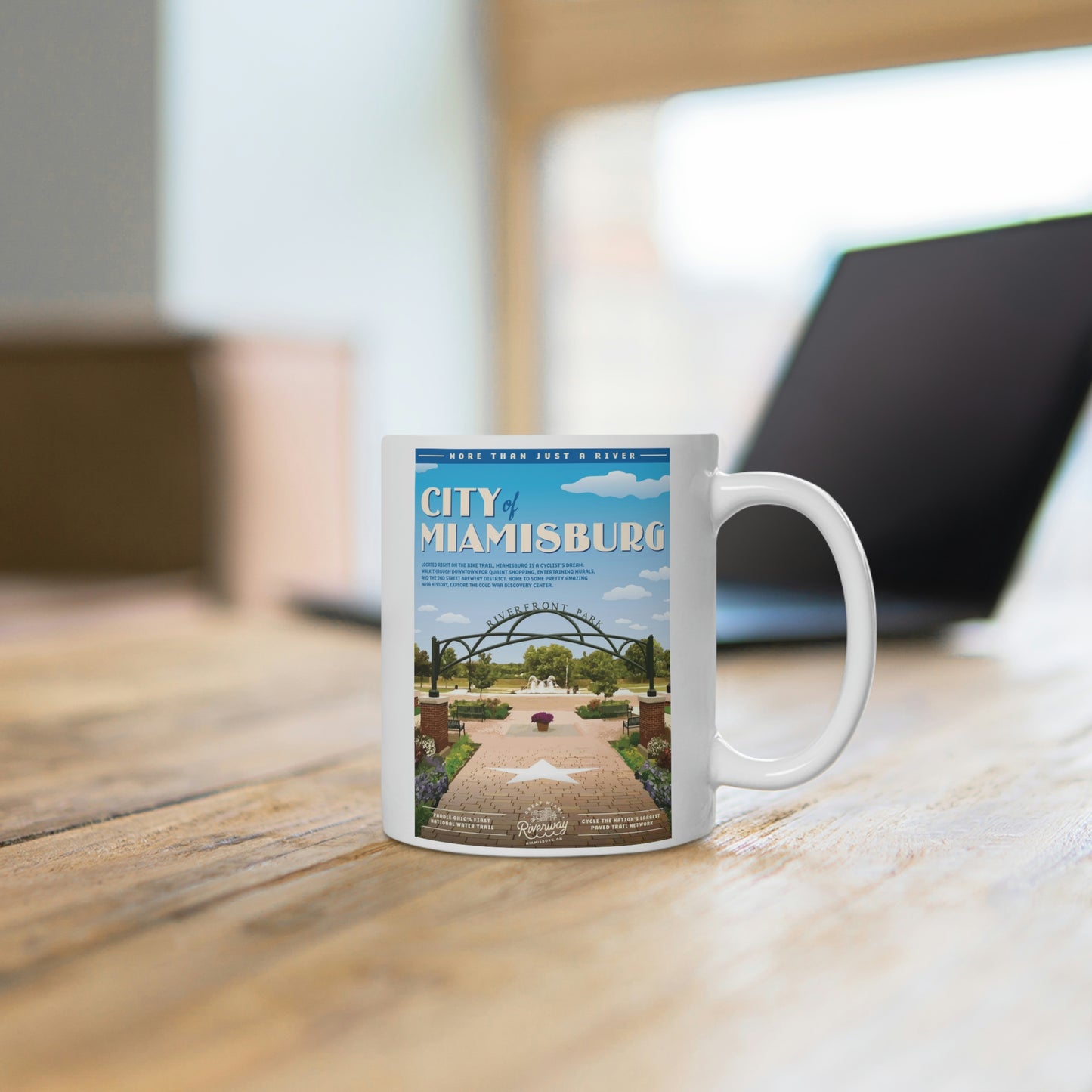 White Ceramic Mug - Miamisburg