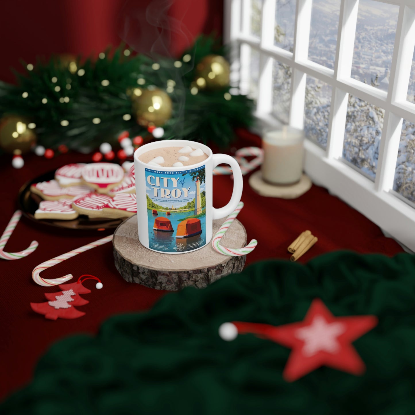 White Ceramic Mug - Troy