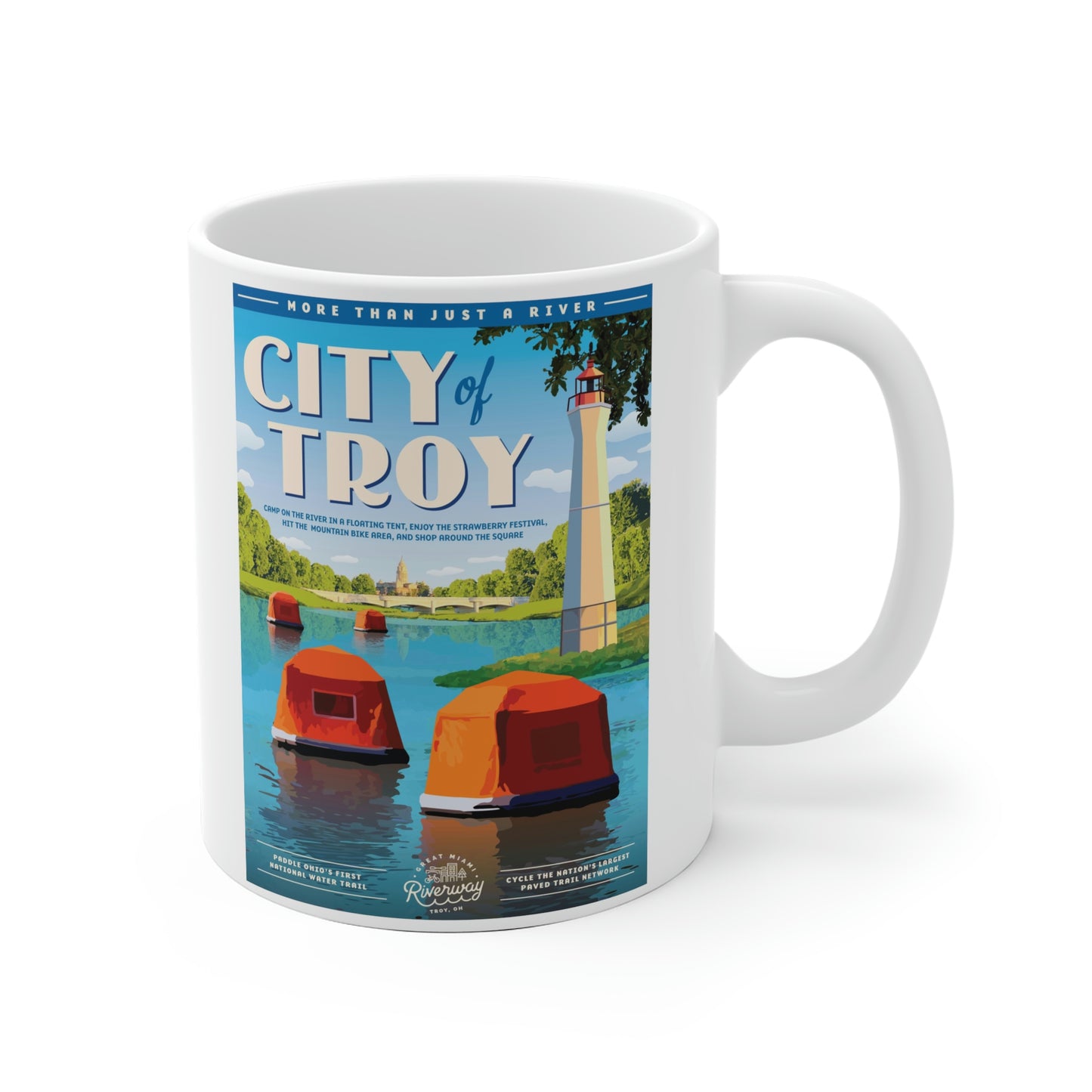 White Ceramic Mug - Troy