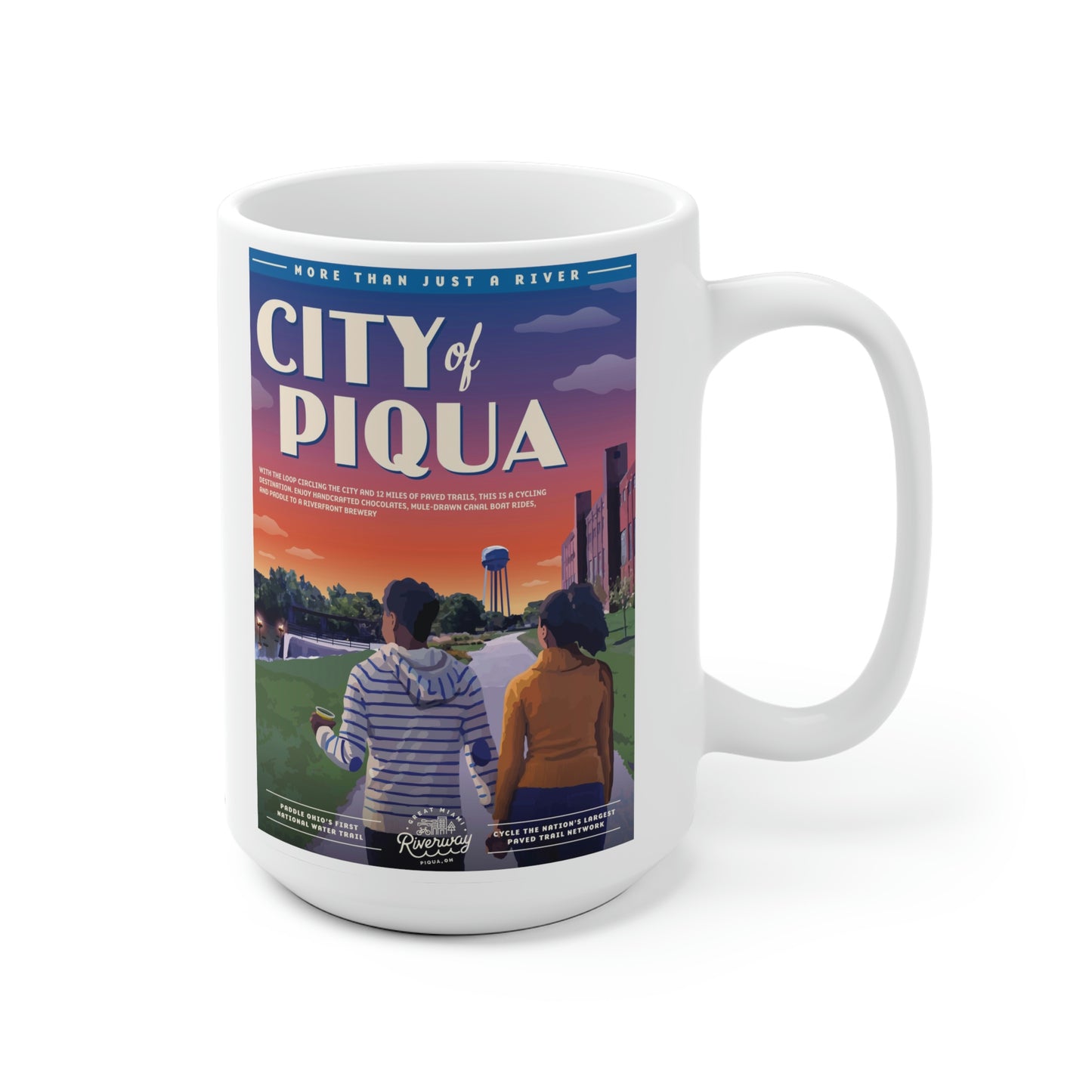 White Ceramic Mug - Piqua